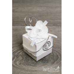 Boite à dragées mariage gris et blanc